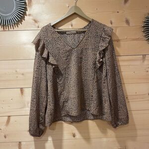 North End Animal Print Blouse Large